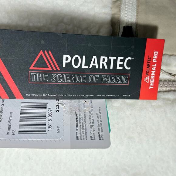 Marmot Vest Womens L Cream Wiley Polartec Sherpa Fleece Thermal Pro Zip Up NEW - Picture 11 of 14